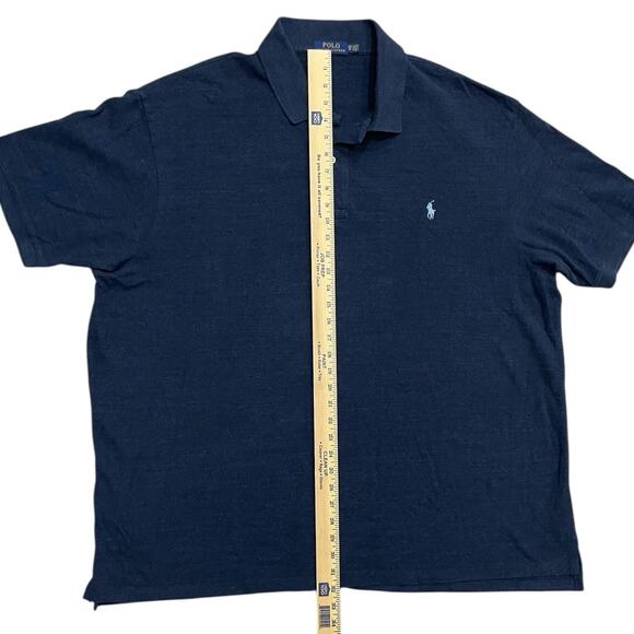 Polo Ralph Lauren 3XB Heather Navy Blue Cotton Polo Shirt Pony Logo Big & Tall - Picture 2 of 5